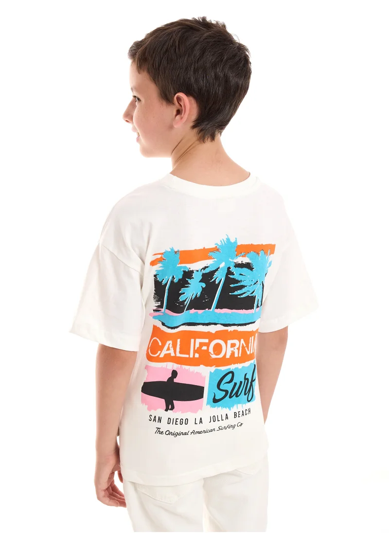 فكتور اند جين Boys Oversized Graphic T-shirt (6-12Y) - White