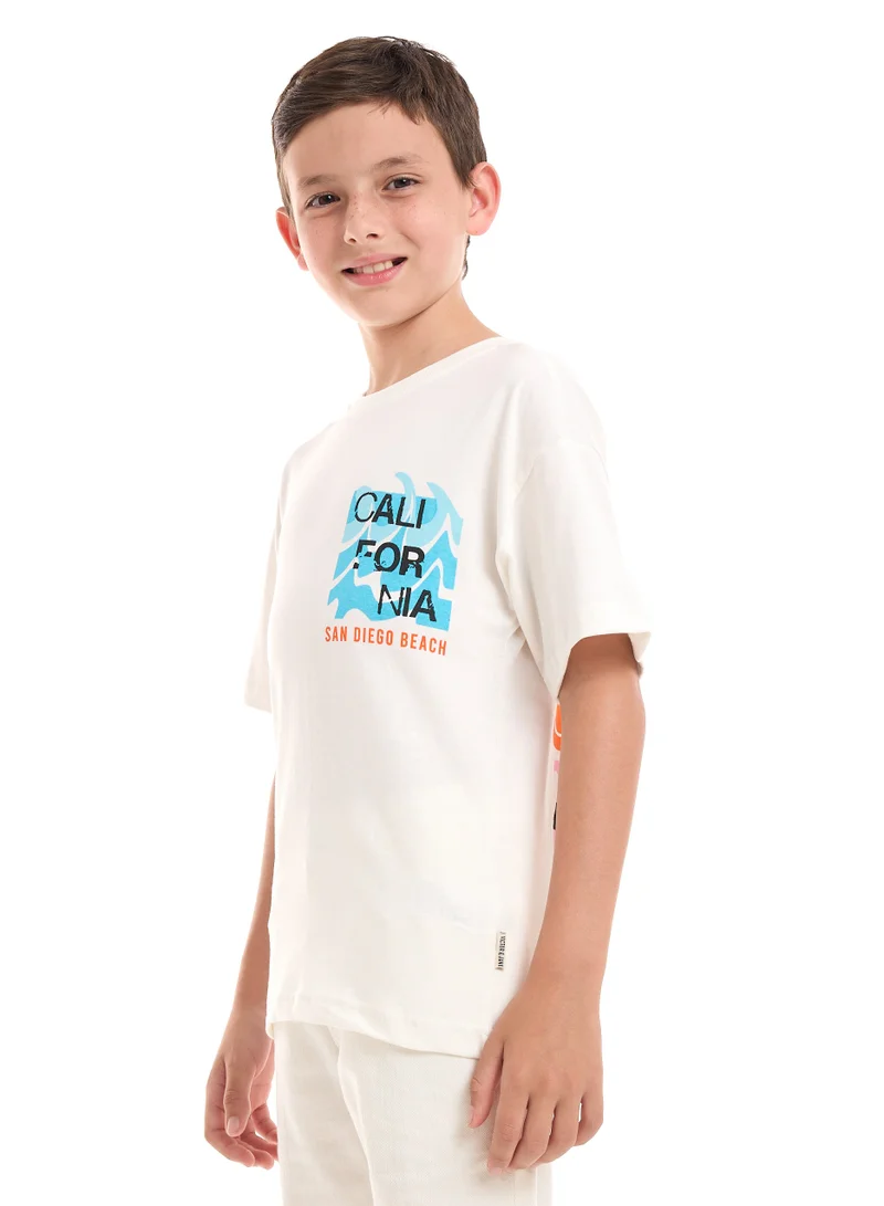 victor and jane Boys Oversized Graphic T-shirt (6-12Y) - White