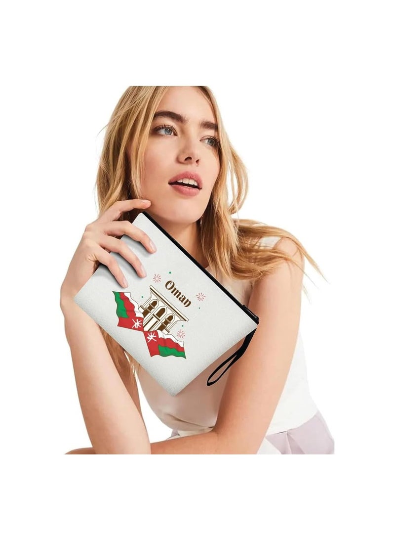 حقيبة مستحضرات التجميل لليوم الوطني العماني - احتفل بسلطنة عمان بأناقة - حقيبة مكياج - حقيبة كاملة بسحاب - Image 4