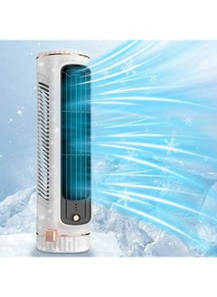 Arabest Desktop Tower Fans, Desk Table Fan with 3 Speeds, 25ft/s Velocity 25dB Cooling Fan Quiet Cooling, Portable Small Bladeless Fan for Bedroom Home Office Desktop（White）  - Image 1