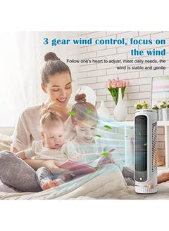 Arabest Desktop Tower Fans, Desk Table Fan with 3 Speeds, 25ft/s Velocity 25dB Cooling Fan Quiet Cooling, Portable Small Bladeless Fan for Bedroom Home Office Desktop（White）  - Image 4