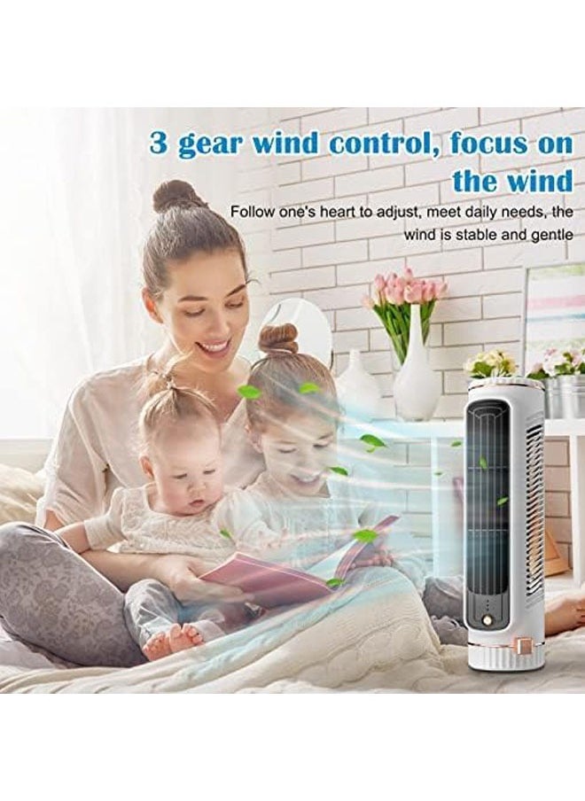 Arabest Desktop Tower Fans, Desk Table Fan with 3 Speeds, 25ft/s Velocity 25dB Cooling Fan Quiet Cooling, Portable Small Bladeless Fan for Bedroom Home Office Desktop（White）  - Image 4