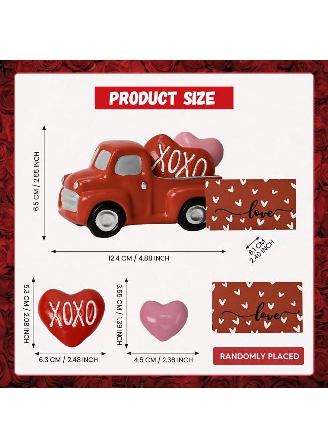 Sm:)e Smile Figurines Set of 3 - Sweet Valentine's Day Gifts for Him Her, Truck Heart, Indoor Mantle Centerpieces and Tabletop Display - Image 2