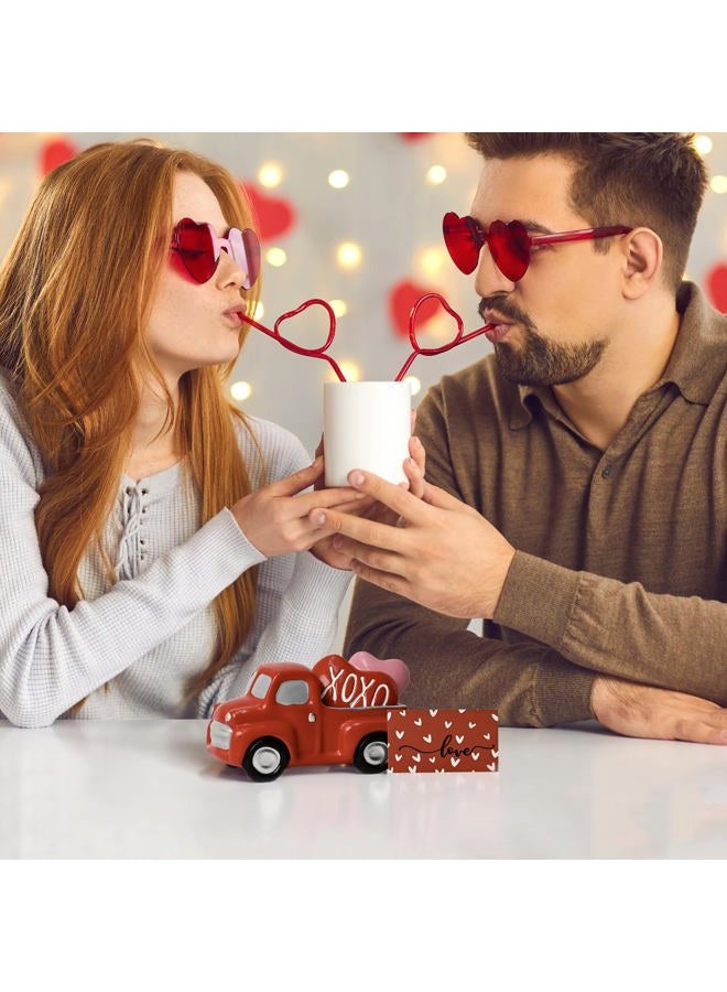 Sm:)e Smile Figurines Set of 3 - Sweet Valentine's Day Gifts for Him Her, Truck Heart, Indoor Mantle Centerpieces and Tabletop Display - Image 3