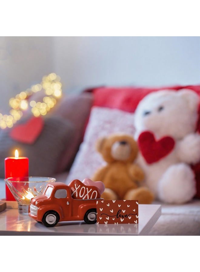 Sm:)e Smile Figurines Set of 3 - Sweet Valentine's Day Gifts for Him Her, Truck Heart, Indoor Mantle Centerpieces and Tabletop Display - Image 5