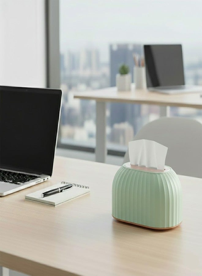 oddpod™ Streak Tissue Box Holder with Automatic Spring/Desktop Facial Paper Towel Dispenser for Office, Home, Restaurants, cafes, Hotels & Hospitals - Mint Green - Image 2