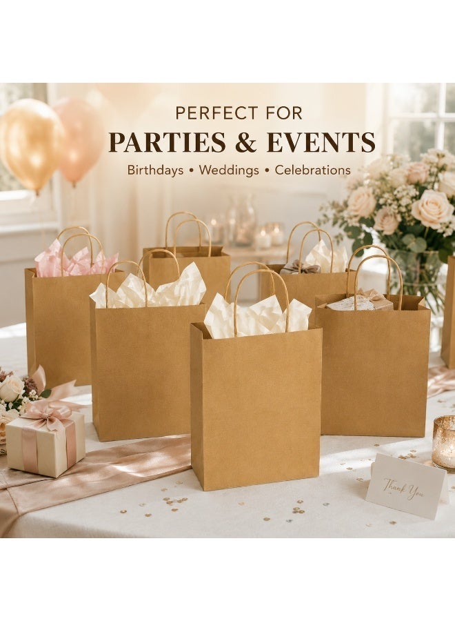 JIHAM 12-Pack Kraft Paper Gift Bags with Handles, 27 x 22 x 11 cm Paper Gift Bags for Birthday, Wedding, Party, Shopping, Packaging, Retail & Gift Giving - Image 5