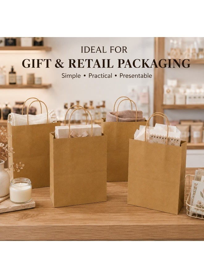 JIHAM 12-Pack Kraft Paper Gift Bags with Handles, 27 x 22 x 11 cm Paper Gift Bags for Birthday, Wedding, Party, Shopping, Packaging, Retail & Gift Giving - Image 4