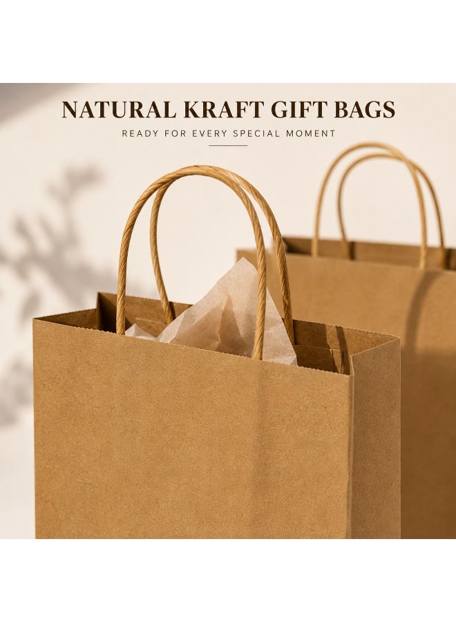 JIHAM 12-Pack Kraft Paper Gift Bags with Handles, 27 x 22 x 11 cm Paper Gift Bags for Birthday, Wedding, Party, Shopping, Packaging, Retail & Gift Giving - Image 2