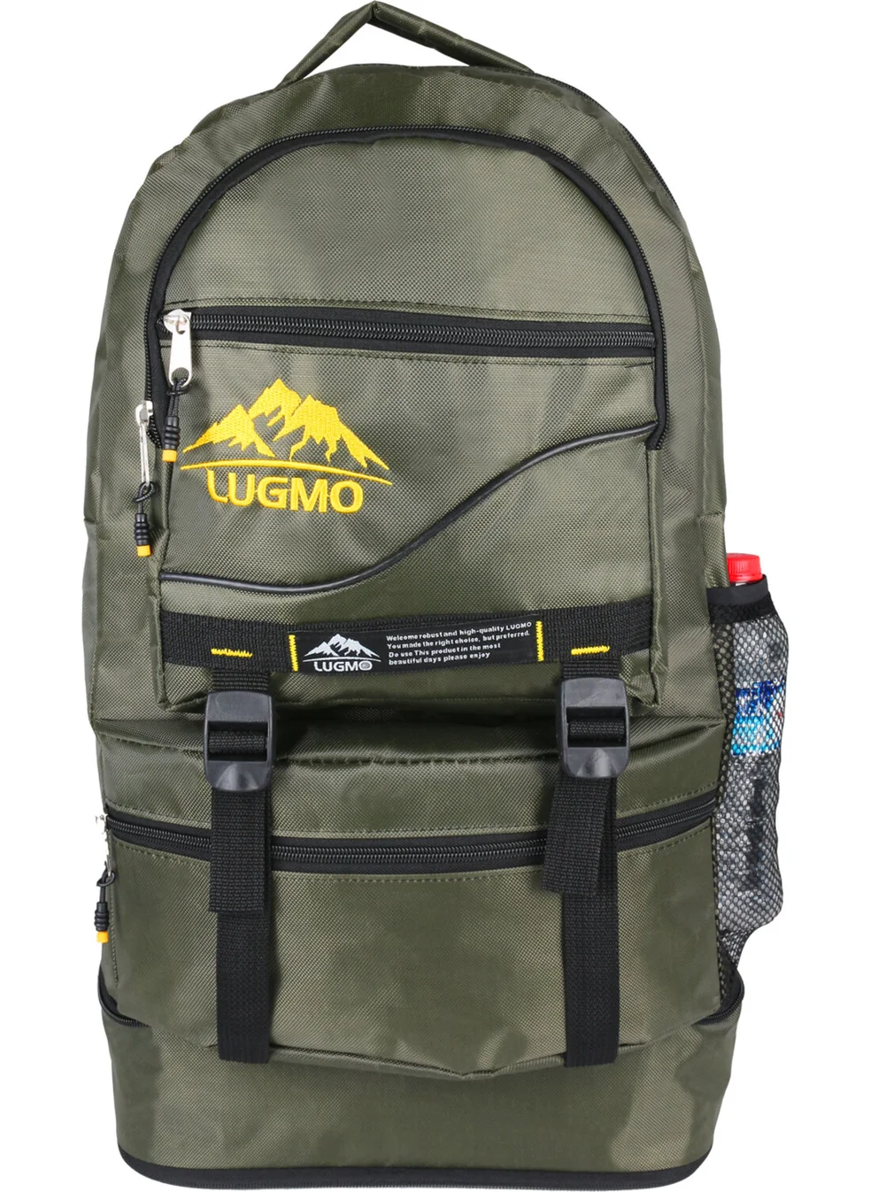 Lugmo Mountaineer Backpack 65 Liter Travel Sports Camping Compartment Khaki with Bellows