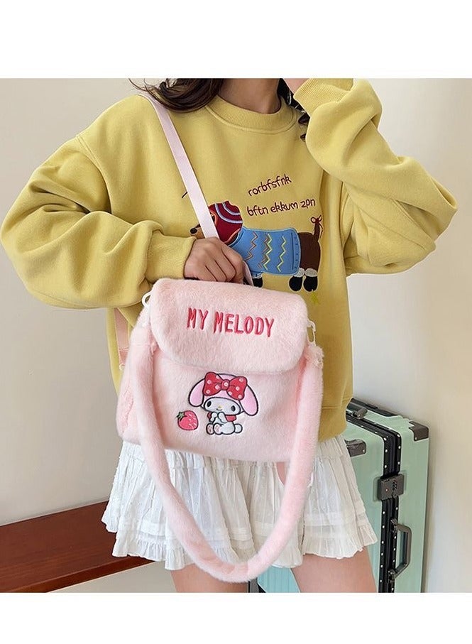 Pink Melody crossbody bag tote bag plush bag children's tote bag - Image 3