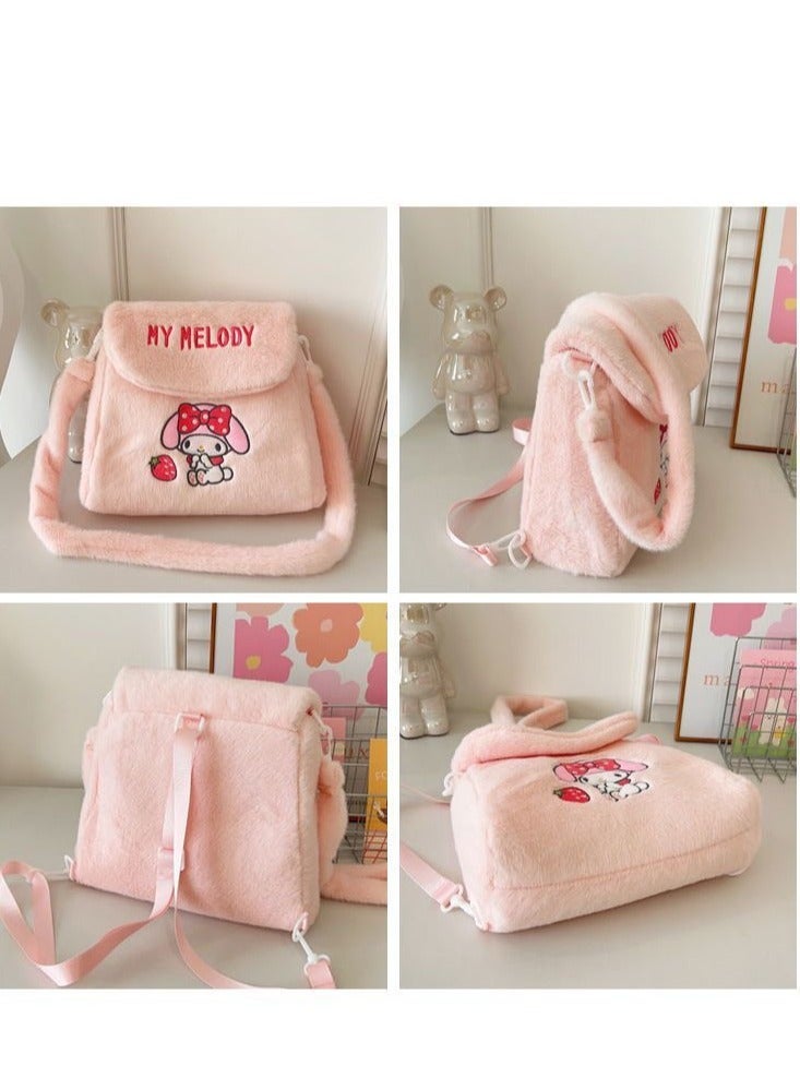 Pink Melody crossbody bag tote bag plush bag children's tote bag - Image 5