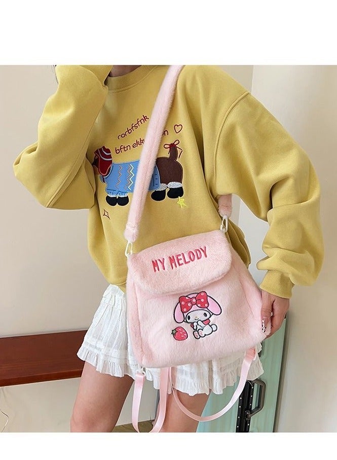 Pink Melody crossbody bag tote bag plush bag children's tote bag - Image 2