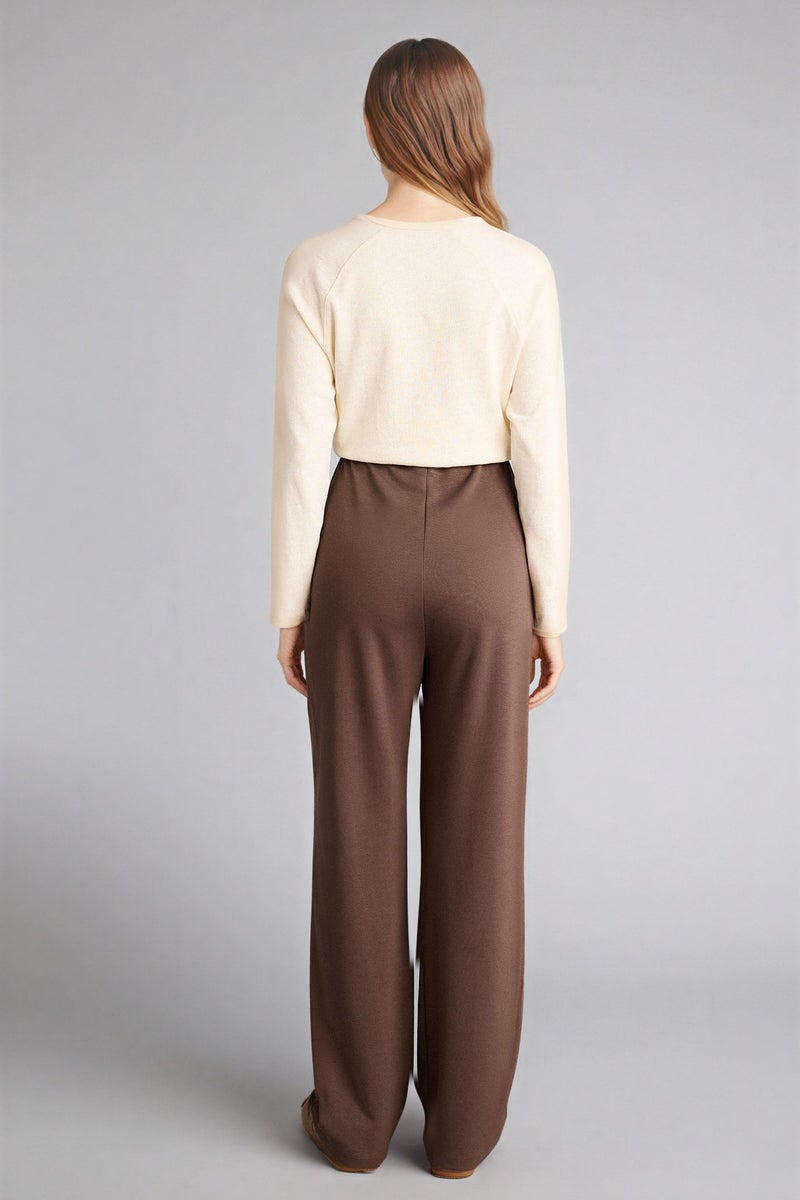 DeFacto Brown Woman Regular Fit Trousers Casual - Image 3