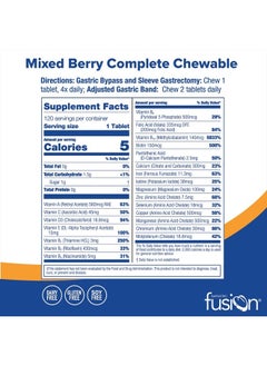 Bariatric Fusion Mixed Berry Complete Chewable Bariatric Multivitamin with Iron | Post Bariatric Vitamins for Gastric Bypass and Sleeve | Gluten, Dairy and Soy Free | 120 Tablets | 1 Month  - Image 2
