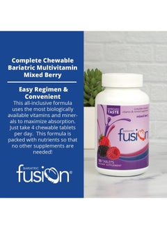 Bariatric Fusion Mixed Berry Complete Chewable Bariatric Multivitamin with Iron | Post Bariatric Vitamins for Gastric Bypass and Sleeve | Gluten, Dairy and Soy Free | 120 Tablets | 1 Month  - Image 4