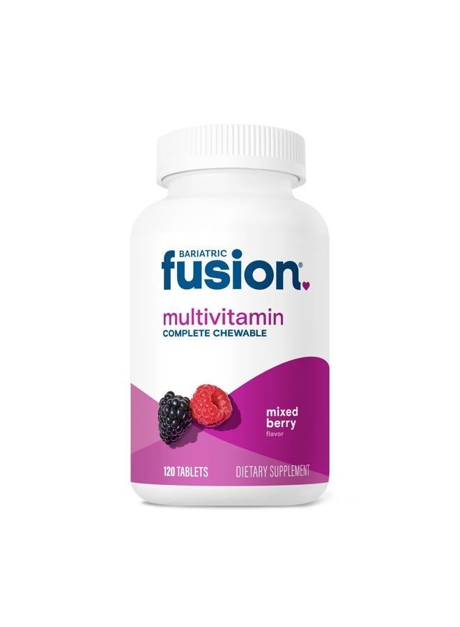 Bariatric Fusion فيتامينات متعددة قابلة للمضغ من مزيج التوت البري الكامل لعلاج السمنة مع الحديد | فيتامينات ما بعد علاج السمنة لعلاج تحويل مسار المعدة وتكميم المعدة | خالية من الجلوتين ومنتجات الألبان والصويا | 120 قرصًا | شهر واحد - Image 3