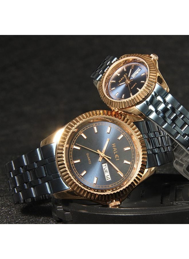 HALEI - HALEI Couple Watches with Exquisite Small Square Dial, Fashionable and Elegant - Image 1