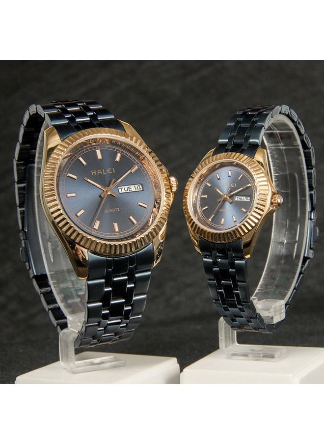 HALEI - HALEI Couple Watches with Exquisite Small Square Dial, Fashionable and Elegant - Image 1
