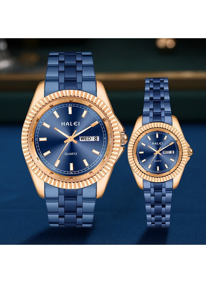 HALEI - HALEI Couple Watches with Exquisite Small Square Dial, Fashionable and Elegant - Image 1