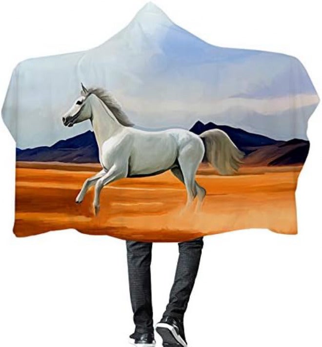 Fresh Winter Plush Wearable Cloak Double-Layer Bath Children Adult Throw Printed Hooded Blanket Daily Use (Colour: 7 Size: 200150) (11,200 x 150) - Image 4