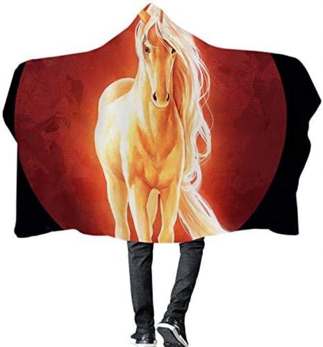 Fresh Winter Plush Wearable Cloak Double-Layer Bath Children Adult Throw Printed Hooded Blanket Daily Use (Colour: 7 Size: 200150) (11,200 x 150) - Image 5