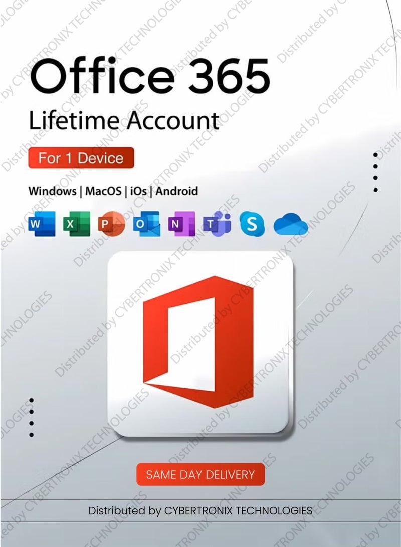 Office 365 - Lifetime Account for 1 Device | Windows, Android, MAC, iOS & Online | Digital License