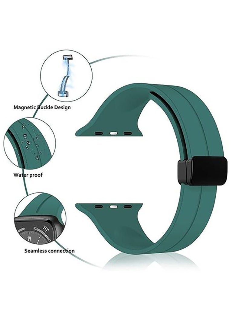 Generic - Apple Watch Band 38mm 40mm 41mm Watch Strap Band Waterproof Band With Buckle - Green - Image 1