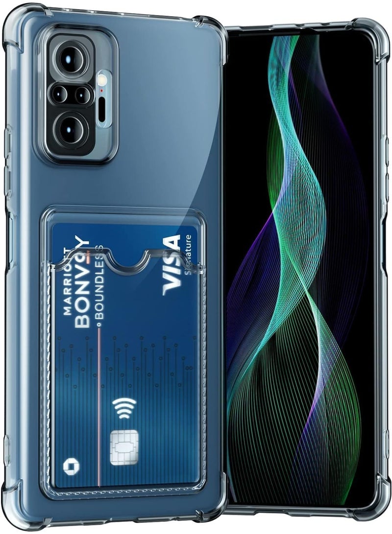 Shockproof Transparent Case with Card Wallet Compatible with Xiaomi Redmi Note 10 Pro  - Image 1