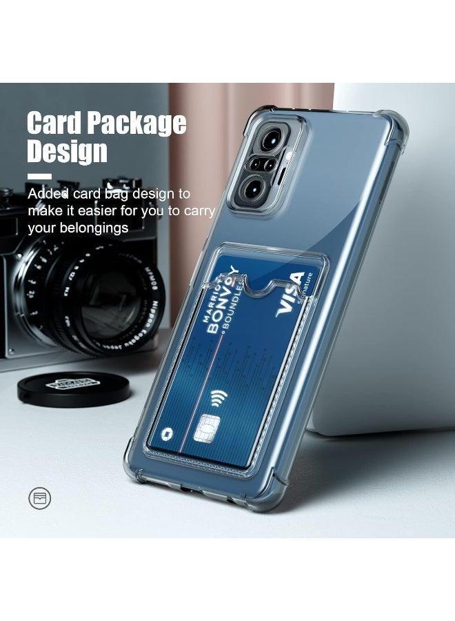 Shockproof Transparent Case with Card Wallet Compatible with Xiaomi Redmi Note 10 Pro  - Image 2