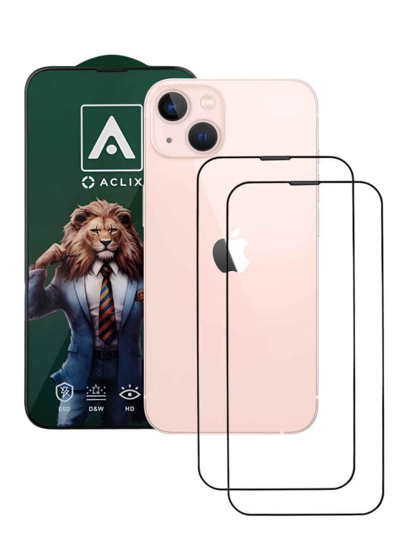 ACLIX 2 Pieces Antistatic ESD Dustproof Premium Quality High Definition Tempered Glass Screen Protector Designed For  iPhone 13 - Image 1
