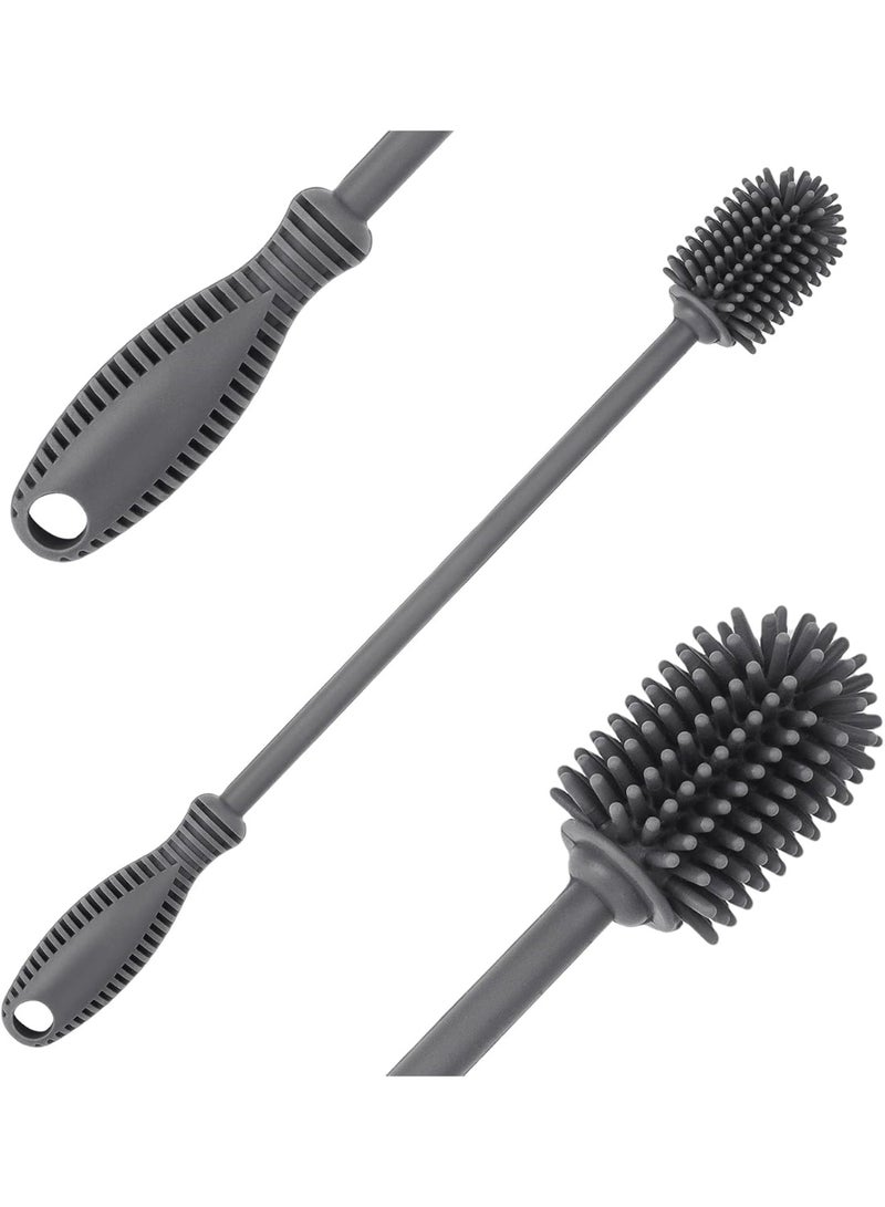 Silicone Bottle Cleaning Brush with Long Handle, 12.5" Water Bottle Cleaner for Baby Bottles, Hydro Flask, Sports Bottle, Vase, Glassware, Perfect for Smaller Diameter Bottle Openings (One Pack) - Image 1