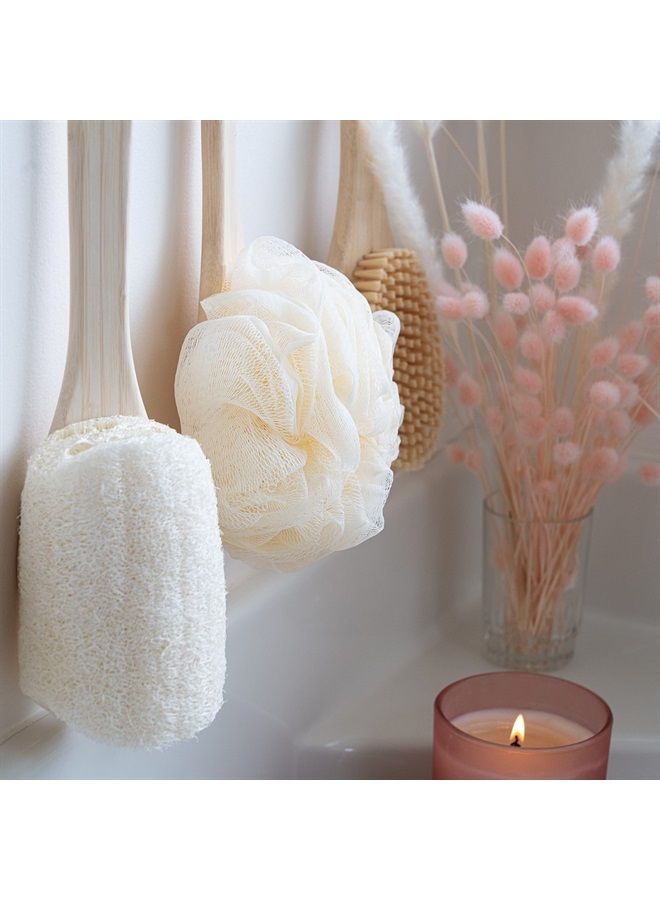 Ecotools 2-in-1 Bath Brush, Shower Loofah with Ergonomic Handle, Cleans Hard-to-Reach Areas, Deep Cleansing & Exfoliating, Recycled Netting, Perfect for Men & Women, Vegan & Cruelty-Free, 1 Count - Image 2