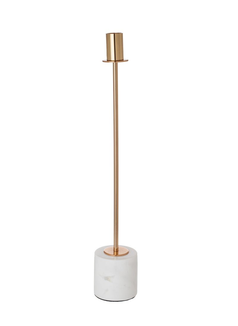Dania - Golden Metal Candlestick with a Beautiful and Elegant Marble Base - Image 1