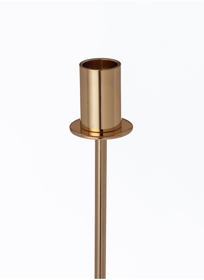 Dania - Golden Metal Candlestick with a Beautiful and Elegant Marble Base - Image 1