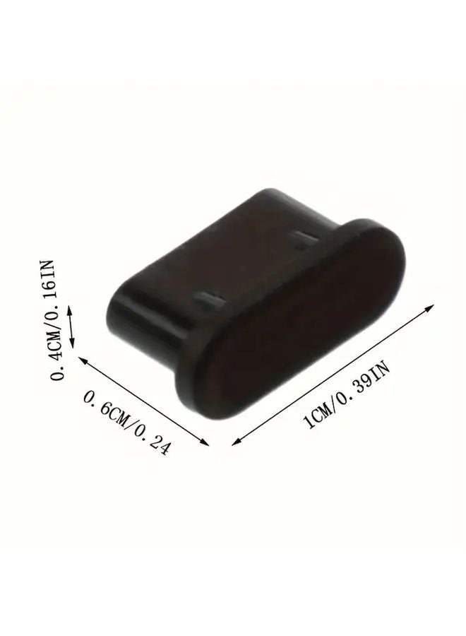 20 قطعة سدادة غبار من المطاط اللين لمنفذ شحن الهاتف الأسود - Image 3