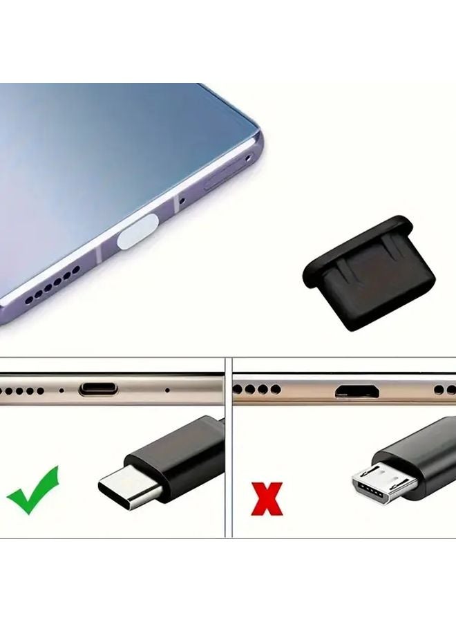 20 قطعة سدادة غبار من المطاط اللين لمنفذ شحن الهاتف الأسود - Image 5