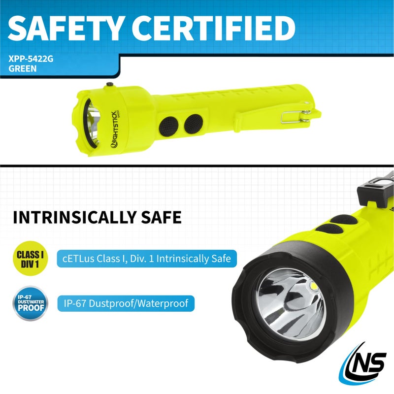 Nightstick XPP-5422G 3 AA Intrinsically Safe Permissible Dual-Light Flashlight, Green - Image 5