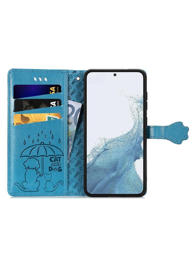 S-TOP Case For Samsung Galaxy S23 Ultra 5G Cute Cat and Dog Embossed Leather Phone Case - Image 3