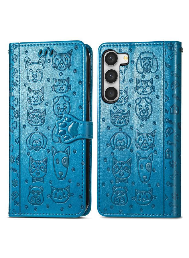 S-TOP Case For Samsung Galaxy S23 Ultra 5G Cute Cat and Dog Embossed Leather Phone Case - Image 2