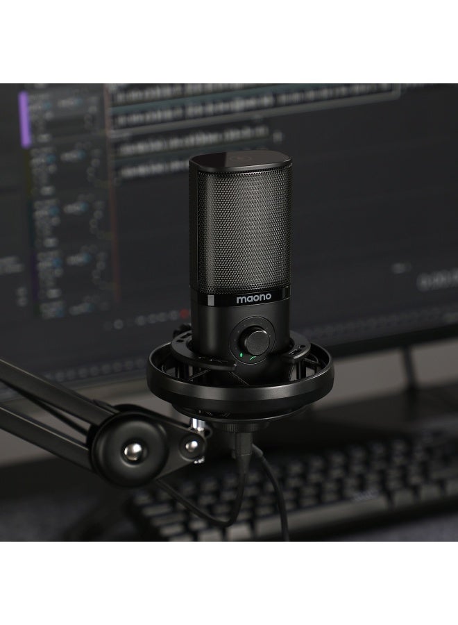 Maono PM450 Series StreamerWave RGB USB Condenser Microphone With Boom Arm Bundle - Black - Image 2