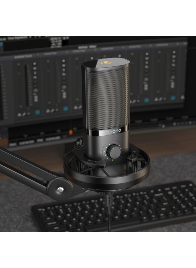 Maono PM450 Series StreamerWave RGB USB Condenser Microphone With Boom Arm Bundle - Black - Image 3
