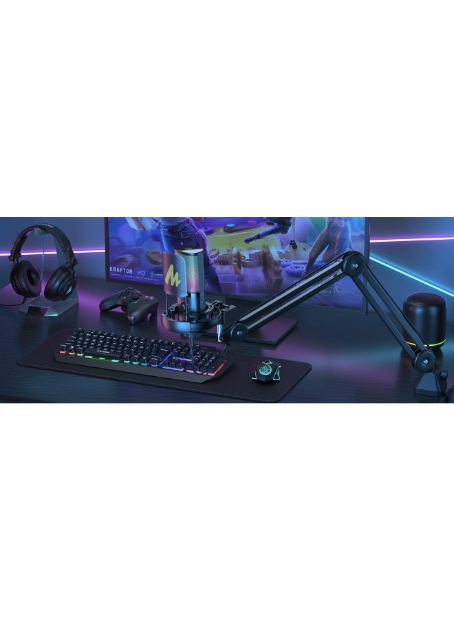 Maono PM450 Series StreamerWave RGB USB Condenser Microphone With Boom Arm Bundle - Black - Image 4