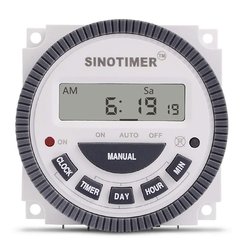 SINOTIMER TM619 Timer Switch Digital LCD Power Timer Switch Weekly Programmable Thinner Model 16A 1NO+1NC (TM619-3 24V) - Image 4
