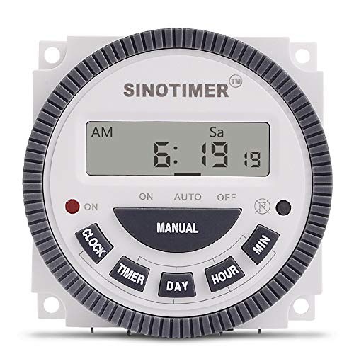SINOTIMER TM619 Timer Switch Digital LCD Power Timer Switch Weekly Programmable Thinner Model 16A 1NO+1NC (TM619-3 24V) - Image 1