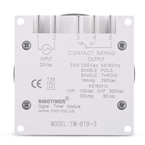 SINOTIMER TM619 Timer Switch Digital LCD Power Timer Switch Weekly Programmable Thinner Model 16A 1NO+1NC (TM619-3 24V) - Image 3
