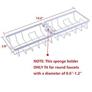 Rasikvar/2 PCS Faucet Storage Soap Sponge Dish Hanging Holder/Metal Sink Caddy Organizer Drainer Clamp Rack for Kitchen Bathroom Tap Rack - (15.1 x 10 x 4.1cm, Black) - Image 3
