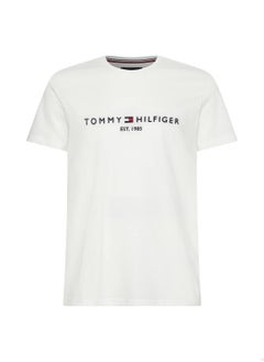 TOMMY HILFIGER Men's Tommy Hilfiger Logo T-Shirt - Cotton, White  - Image 1