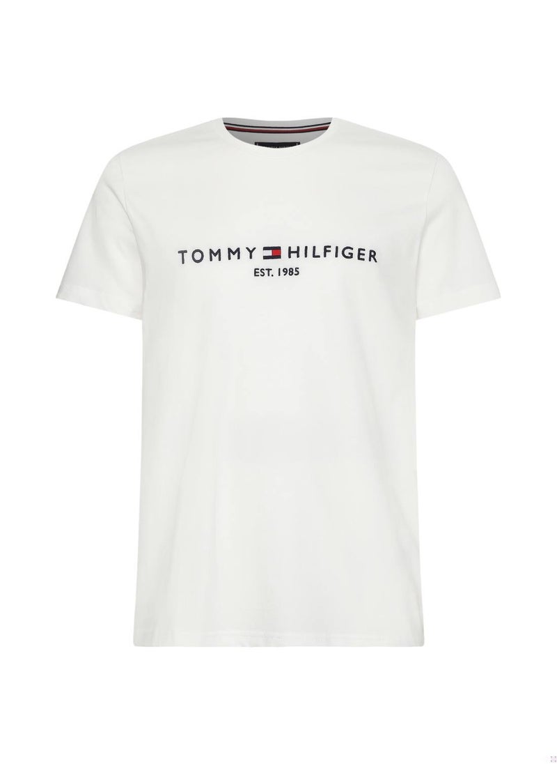 TOMMY HILFIGER Men's Tommy Hilfiger Logo T-Shirt - Cotton, White  - Image 1