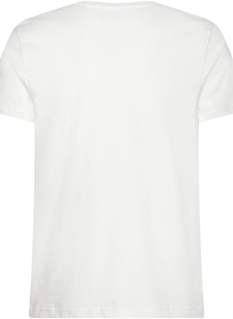 TOMMY HILFIGER Men's Tommy Hilfiger Logo T-Shirt - Cotton, White  - Image 2